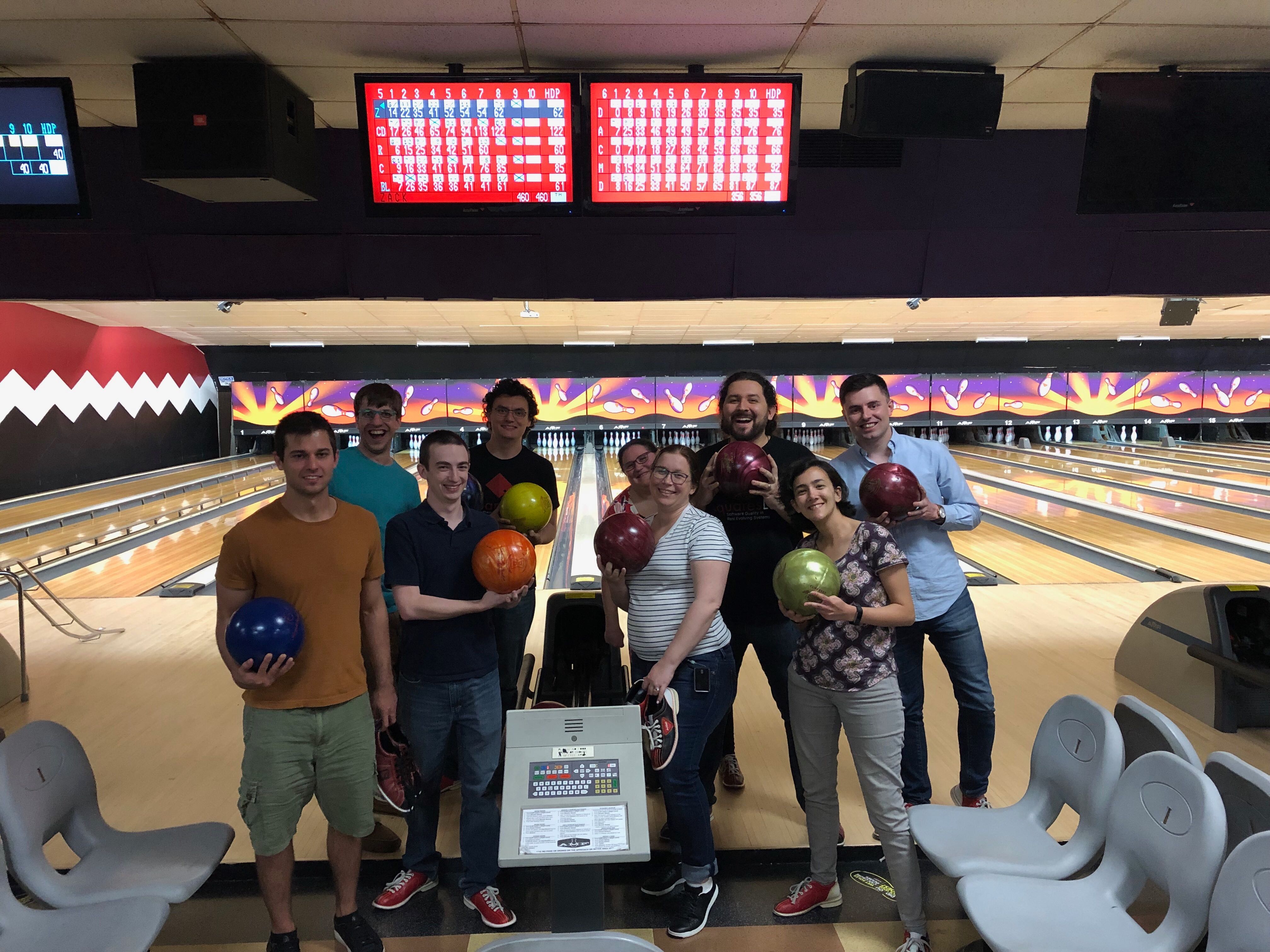 squaresLab after a friendly but competitive bowling excursion